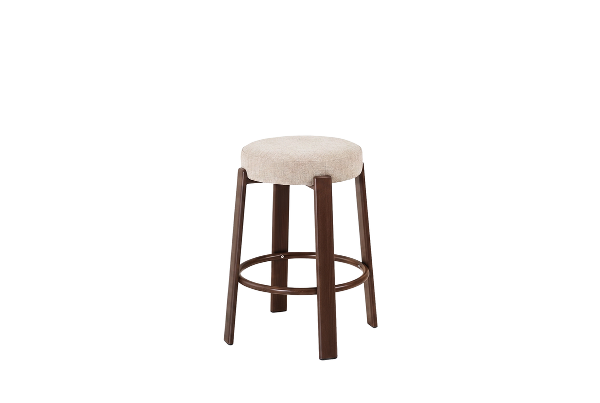 Bergen Bar Stool Beige / Walnut (Set of 2)