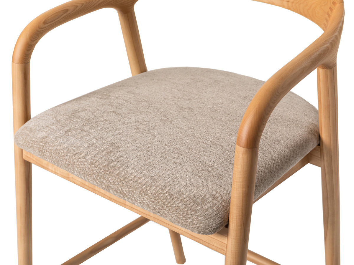 Carvo Bar Stool Natural Oak/ Beige