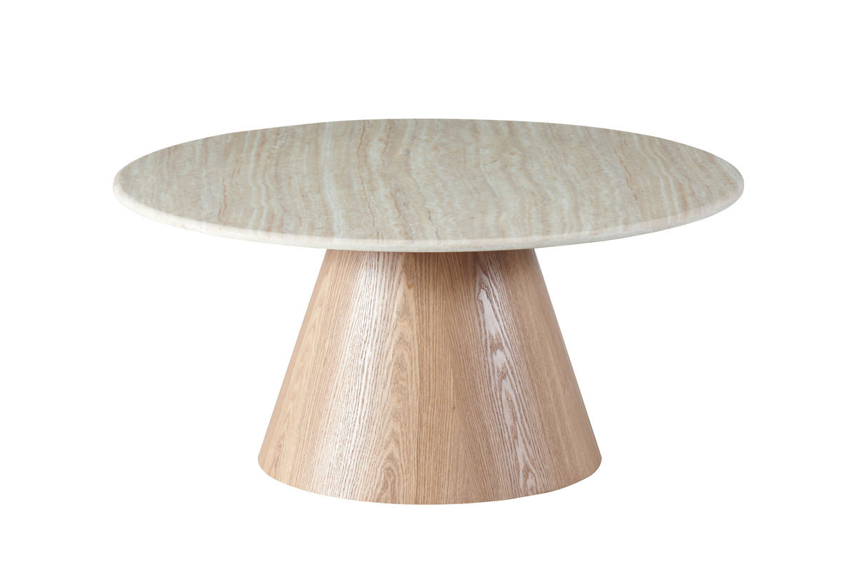 Waverley Round Coffee Table White Travertine