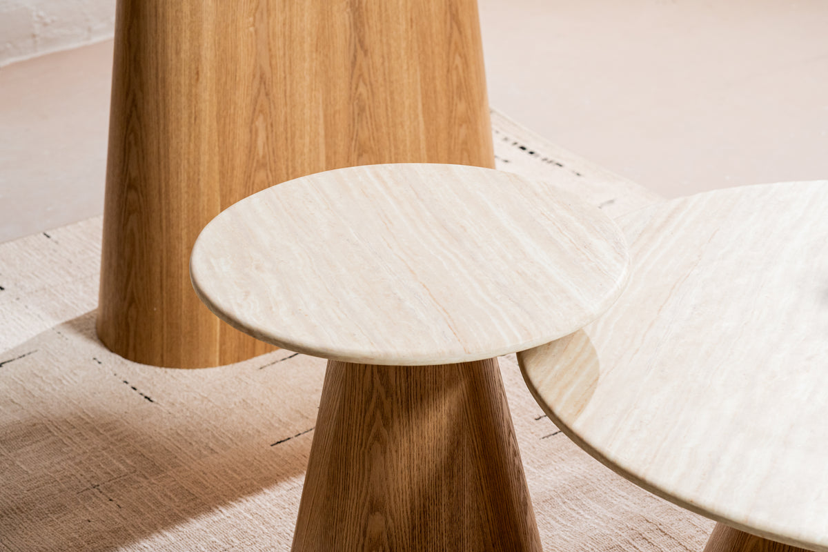 Waverley Side Table White Travertine