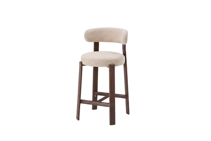 Avila Bar Stool Beige/ Walnut (Set of 2)