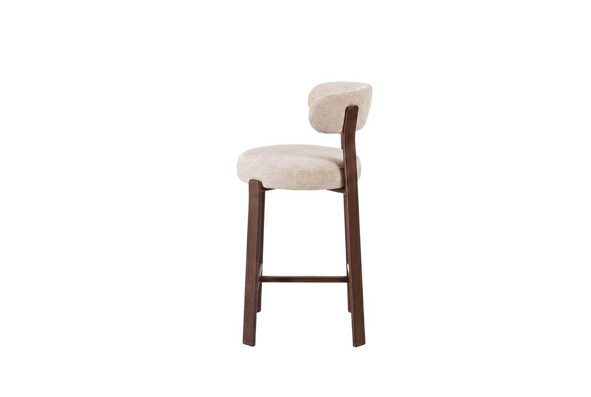Avila Bar Stool Beige/ Walnut (Set of 2)