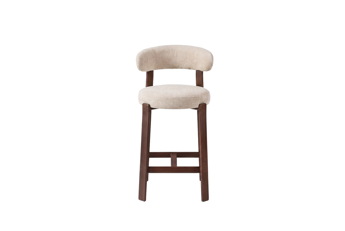Avila Bar Stool Beige/ Walnut (Set of 2)