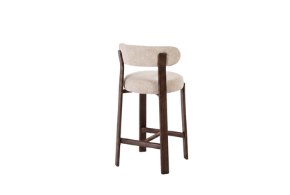Avila Bar Stool Beige/ Walnut (Set of 2)