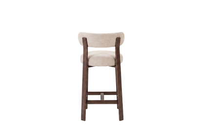 Avila Bar Stool Beige/ Walnut (Set of 2)