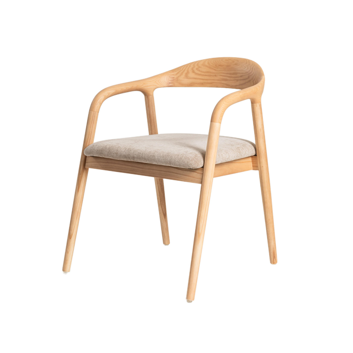 Bosino Dining Chair Natural Oak/ Beige (Set of 2)