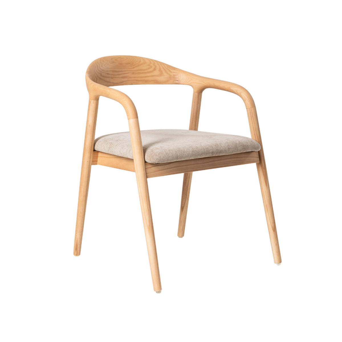 Bosino Dining Chair Natural Oak/ Beige (Set of 2)