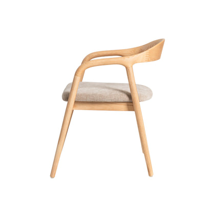Bosino Dining Chair Natural Oak/ Beige (Set of 2)