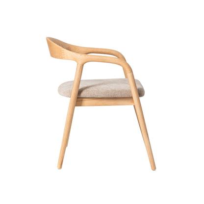 Bosino Dining Chair Natural Oak/ Beige (Set of 2)