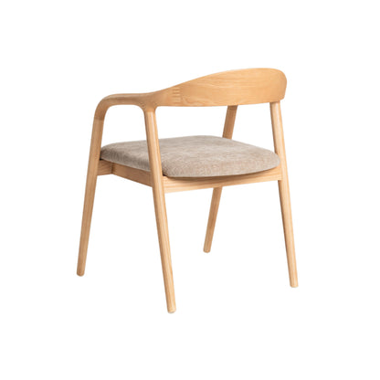 Bosino Dining Chair Natural Oak/ Beige (Set of 2)