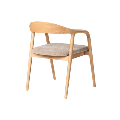 Bosino Dining Chair Natural Oak/ Beige (Set of 2)