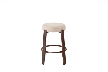 Bergen Bar Stool Beige / Walnut (Set of 2)