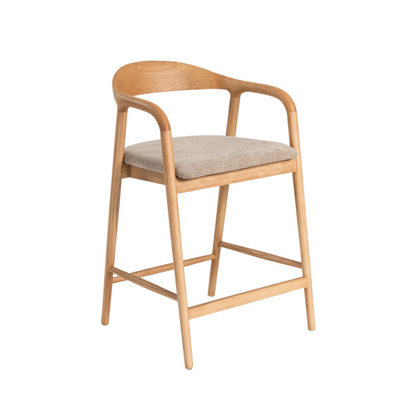 Carvo Bar Stool Natural Oak/ Beige