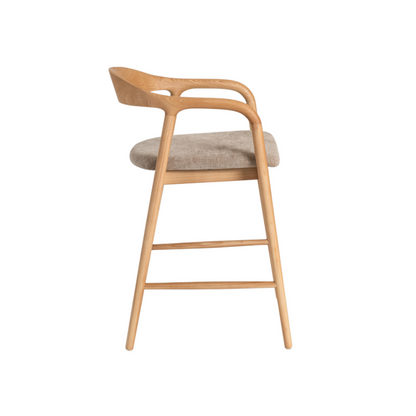 Carvo Bar Stool Natural Oak/ Beige