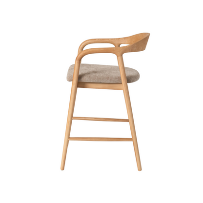 Carvo Bar Stool Natural Oak/ Beige