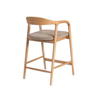 Carvo Bar Stool Natural Oak/ Beige