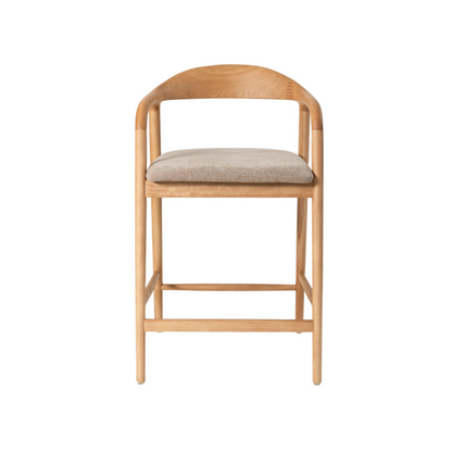 Carvo Bar Stool Natural Oak/ Beige