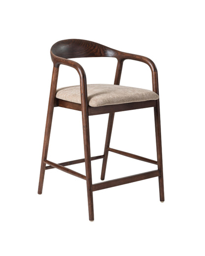 Carvo Bar Stool Dark Walnut/ Beige