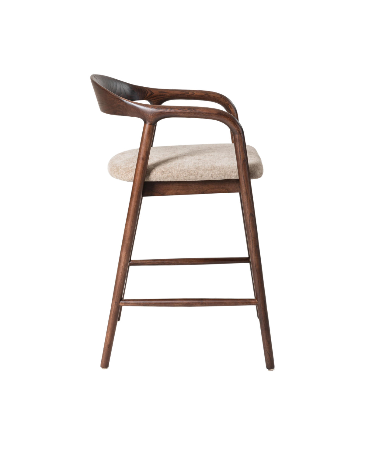 Carvo Bar Stool Dark Walnut/ Beige