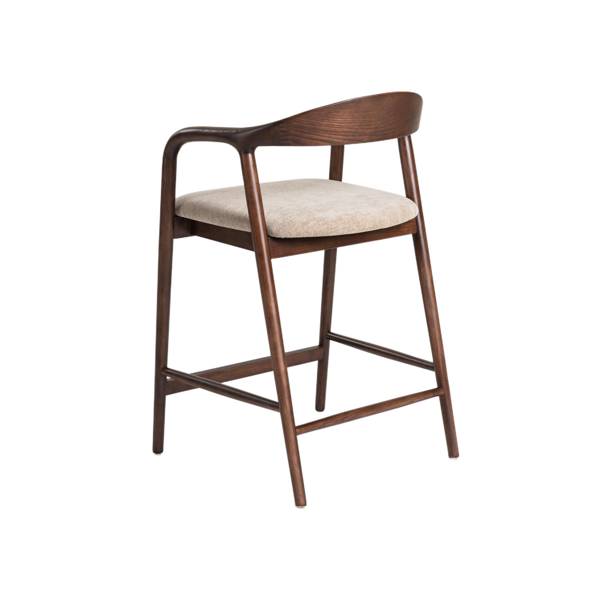 Carvo Bar Stool Dark Walnut/ Beige
