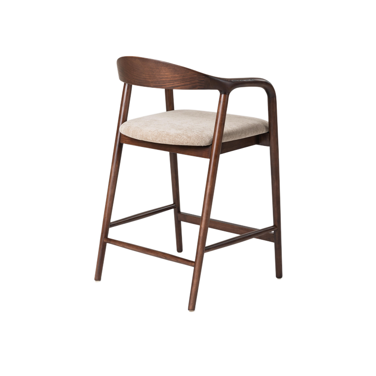 Carvo Bar Stool Dark Walnut/ Beige