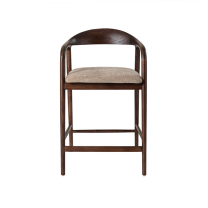 Carvo Bar Stool Dark Walnut/ Beige