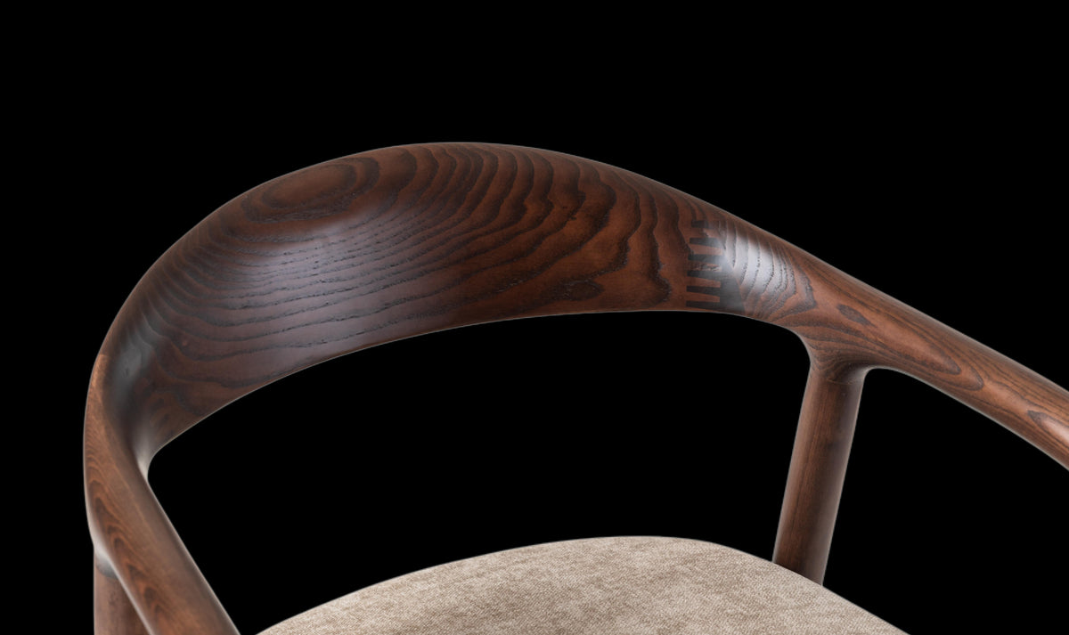 Carvo Bar Stool Dark Walnut/ Beige