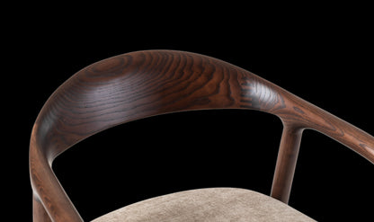 Carvo Bar Stool Dark Walnut/ Beige