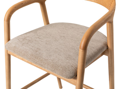 Carvo Bar Stool Natural Oak/ Beige