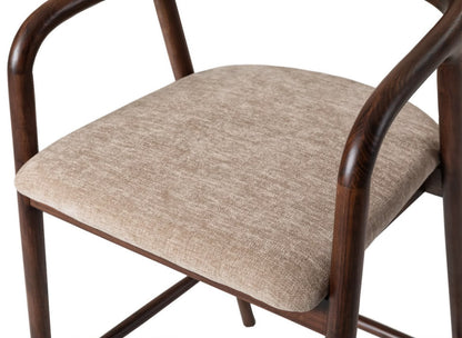 Carvo Bar Stool Dark Walnut/ Beige