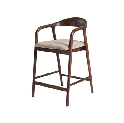 Carvo Bar Stool Dark Walnut/ Beige