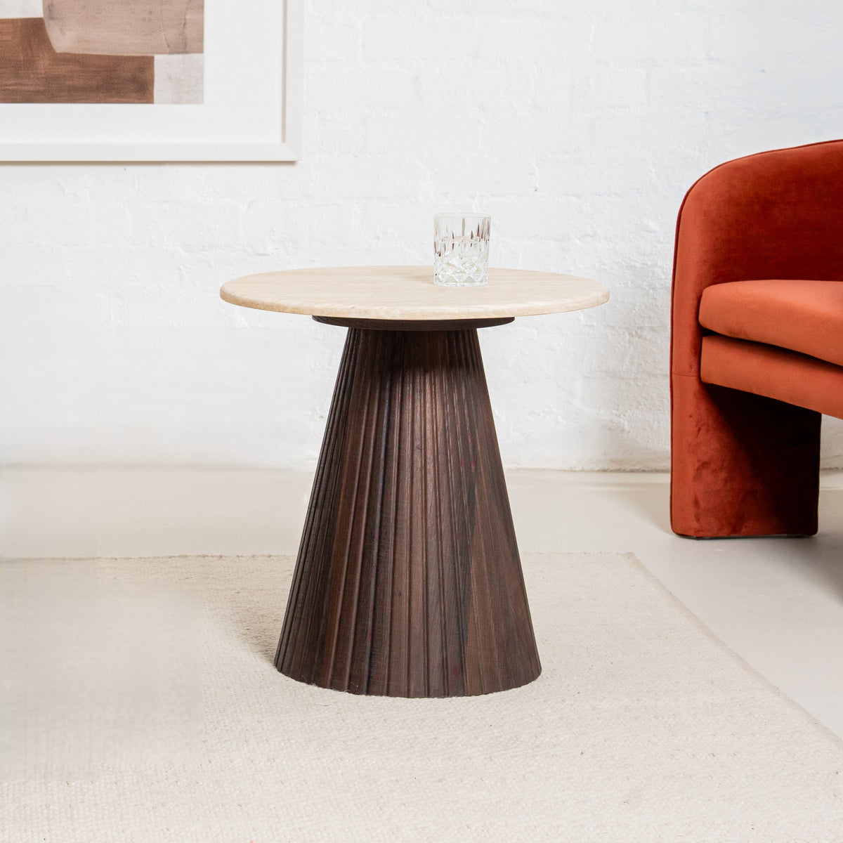 Crete Side Table Travertine