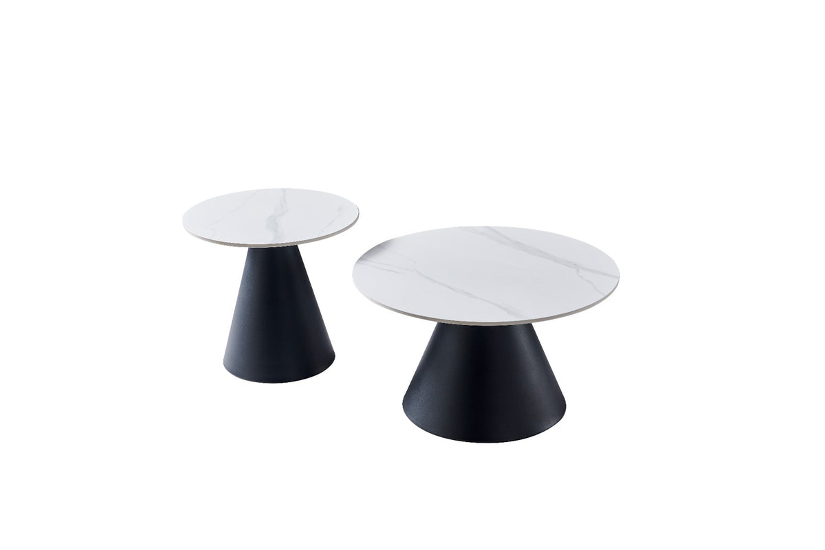 Grollo Coffee Table Set Snow White Ceramic