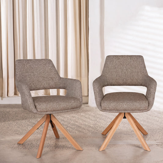 Leto Dining Chair Clay Tweed/ Oak (Set of 2)