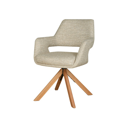 Leto Dining Chair Oatmeal Tweed/ Oak (Set of 2)
