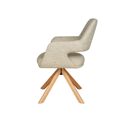 Leto Dining Chair Oatmeal Tweed/ Oak (Set of 2)