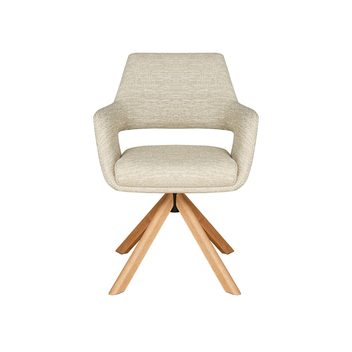 Leto Dining Chair Oatmeal Tweed/ Oak (Set of 2)