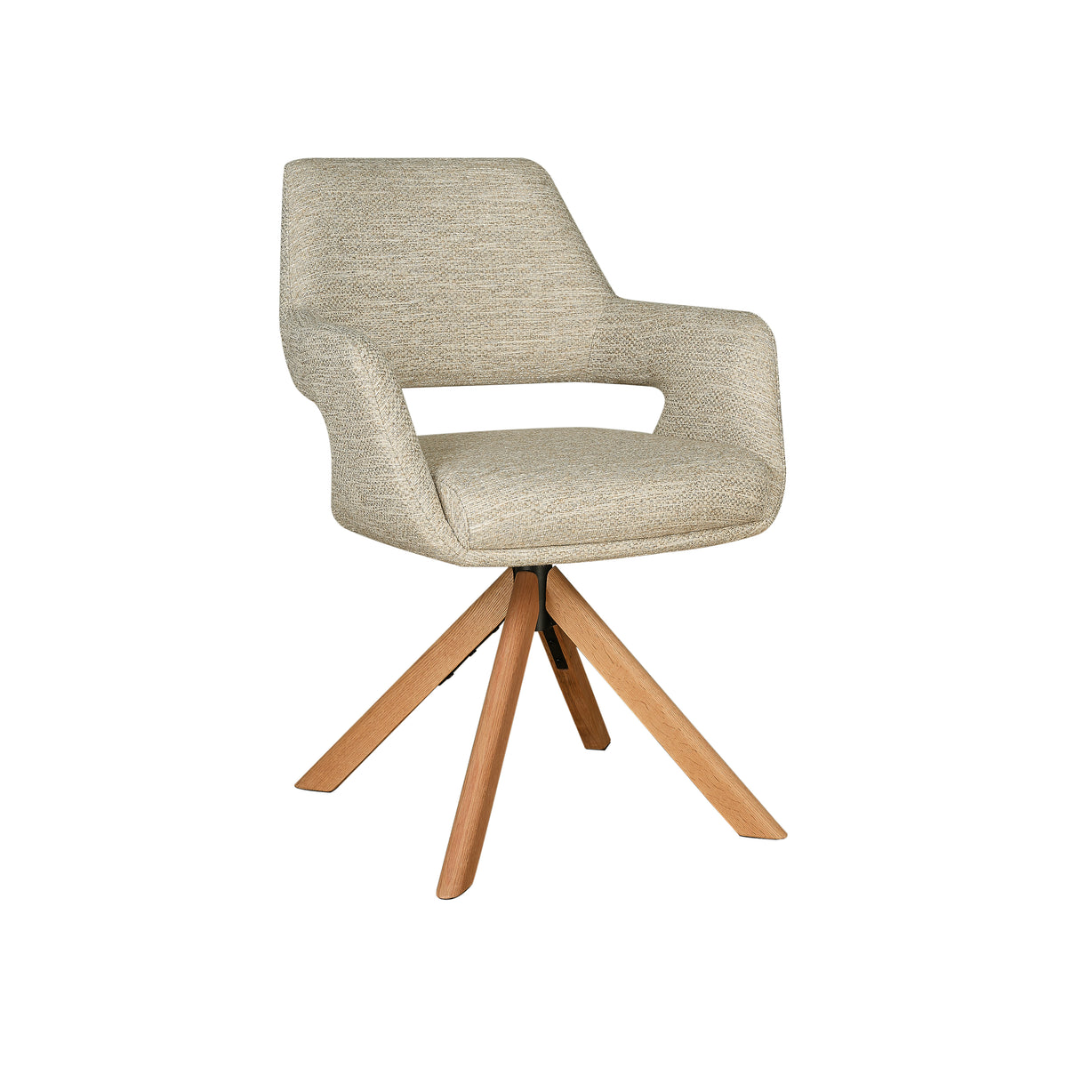 Leto Dining Chair Oatmeal Tweed/ Oak (Set of 2)