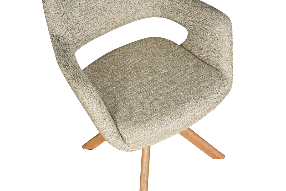 Leto Dining Chair Oatmeal Tweed/ Oak (Set of 2)