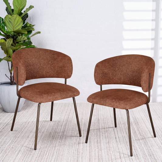 Lumi Dining Chair Cayenne Tweed/ Matte Bronze (Set of 2)