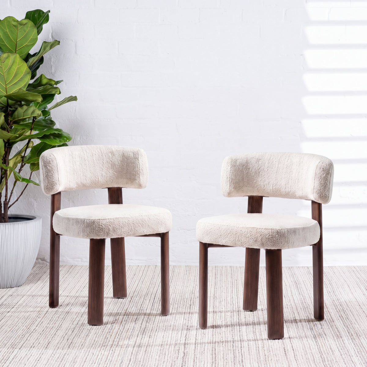 Palermo Dining Chair Mist Grey / Walnut (Set of 2)