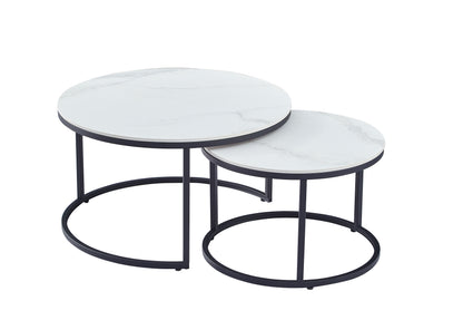 Snow Coffee Table Set Snow White Ceramic