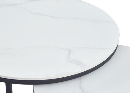 Snow Coffee Table Set Snow White Ceramic