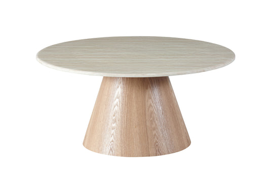 Waverley Round Coffee Table White Travertine