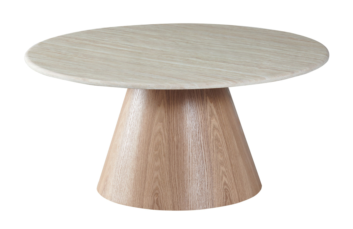 Waverley Round Coffee Table White Travertine