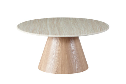 Waverley Round Coffee Table White Travertine