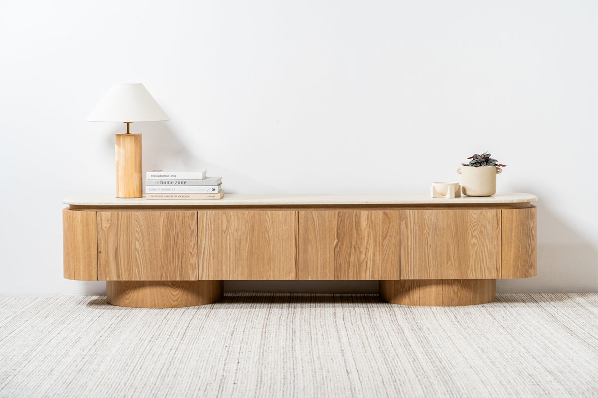 Waverley TV Unit White Travertine