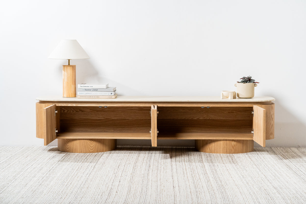 Waverley TV Unit White Travertine